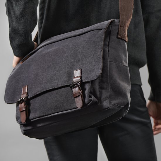 Sacoche en toile gris foncé