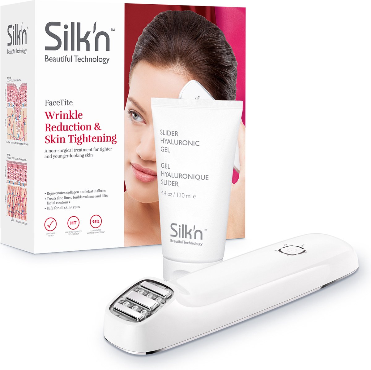 Silk'n huidverjongingsapparaat gezicht - Voor strakke huid met minder rimpels - Anti-aging LED- en infraroodtechnologie - FaceTite - Cadeau-idee