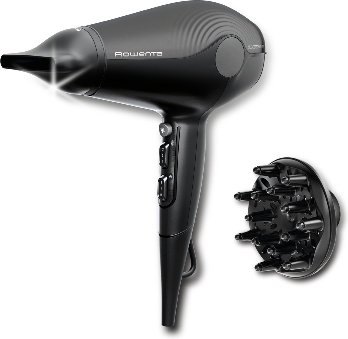 Rowenta Ultra Silence CV6430 - Föhn - Stille Haardroger - Ionische Technologie - 6 Instellingen - Zwart - 1800W