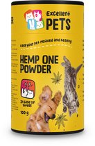 Excellent HempOne Powder – Aanvullend hondenvoer en kattenvoer – Smakelijk huisdierenvoer - Ondersteund bij spanning – Geschikt voor honden en katten – 100 gram