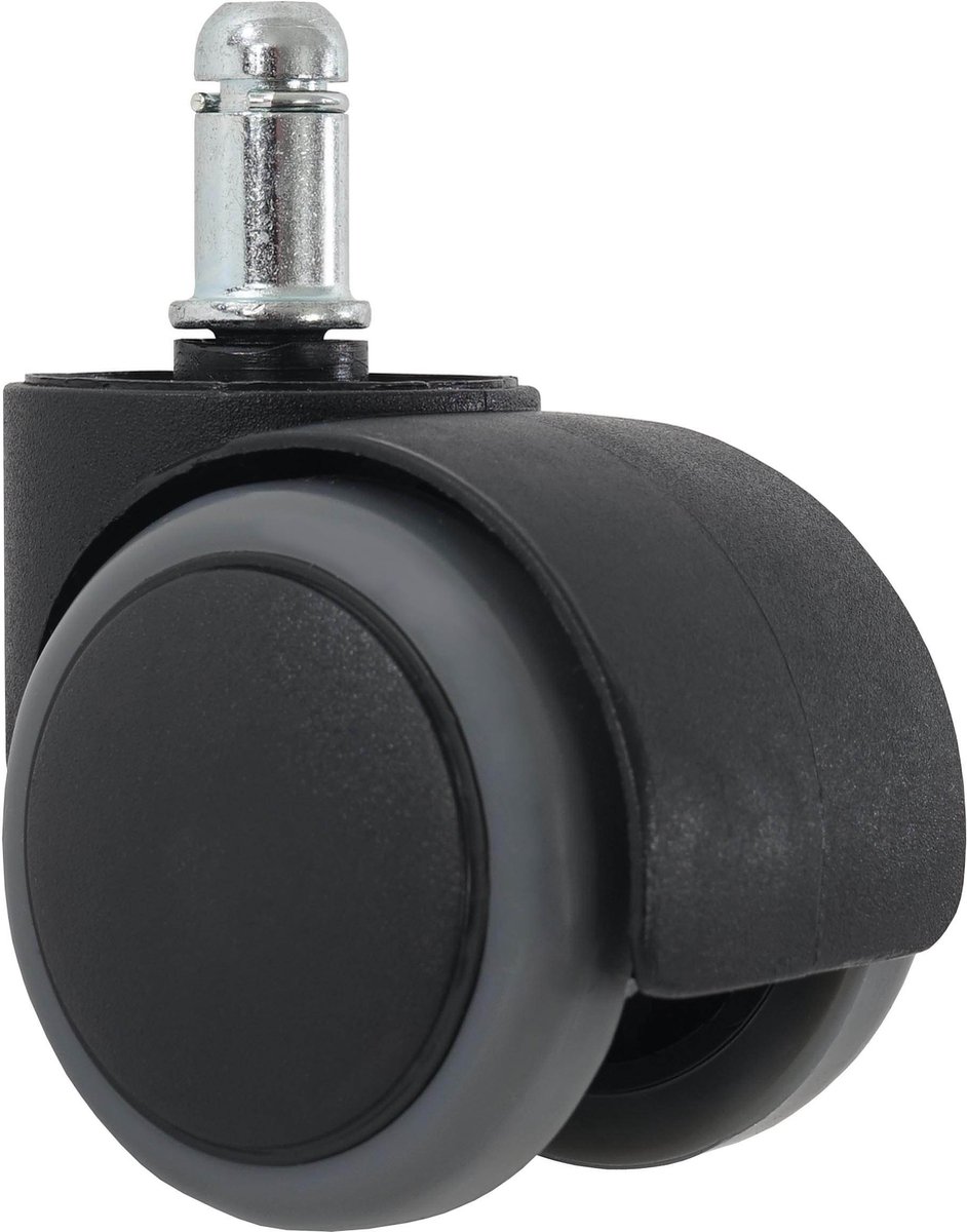 Set van 5 harde vloeren wielen MCW-H86, bureaustoel wielen, 150kg draagvermogen Ø 11mm ~ grijs