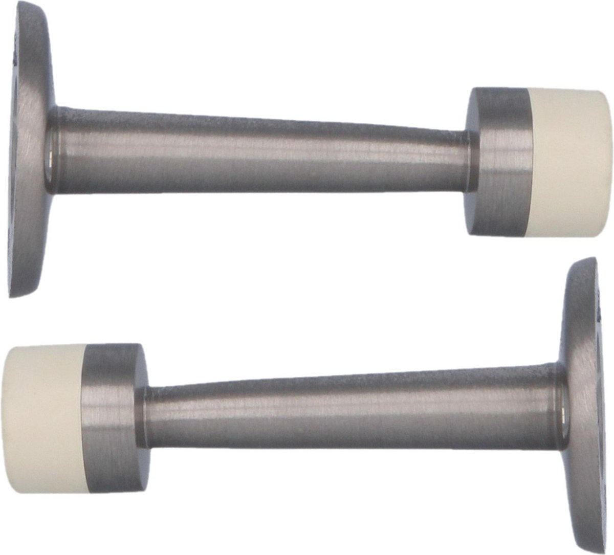 AMIG Deurstopper/deurbuffer - 2x - 75mm - muurbevestiging - satijn messing