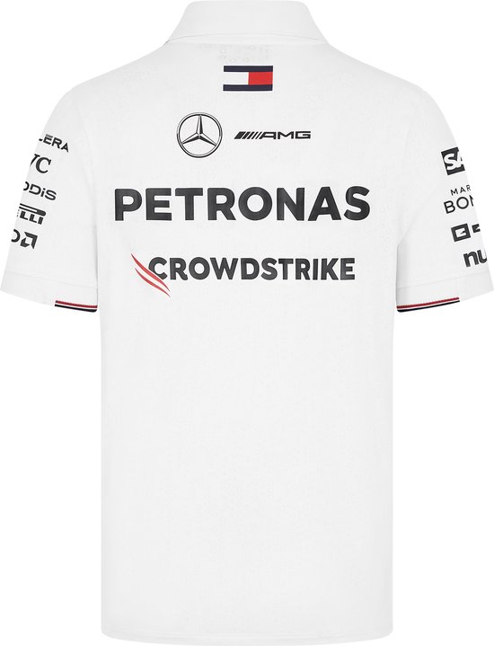 Mercedes Teamline Polo Wit 2024 L - Lewis Hamilton - George Russel - Formule 1 van Mercedes — afbeelding 2