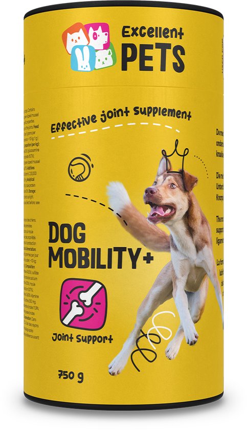 Excellent Dog Mobility Plus 750 gram - Honden supplementen - Ter ondersteuning van de pezen, kraakbeen, banden en gewrichten - Aanvullende hondenvoeding