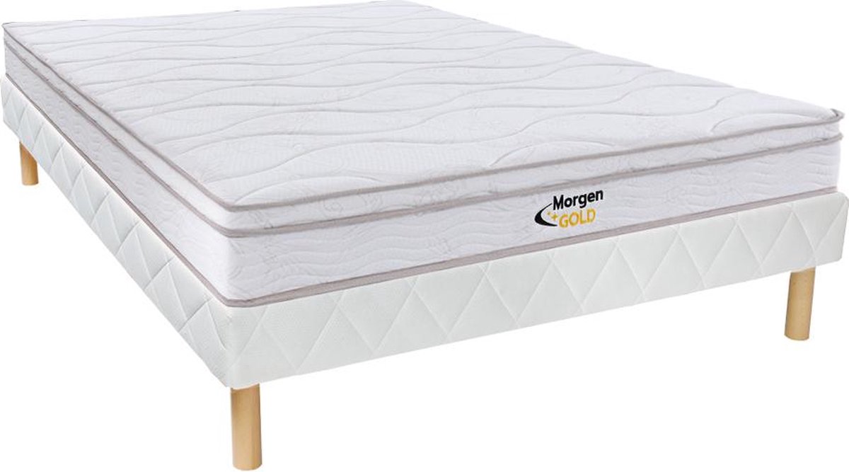 Vente-unique Set bedbodem + matras met veren met 3 zones WOLKENTANZ van MORGENGOLD - 160 x 200 cm