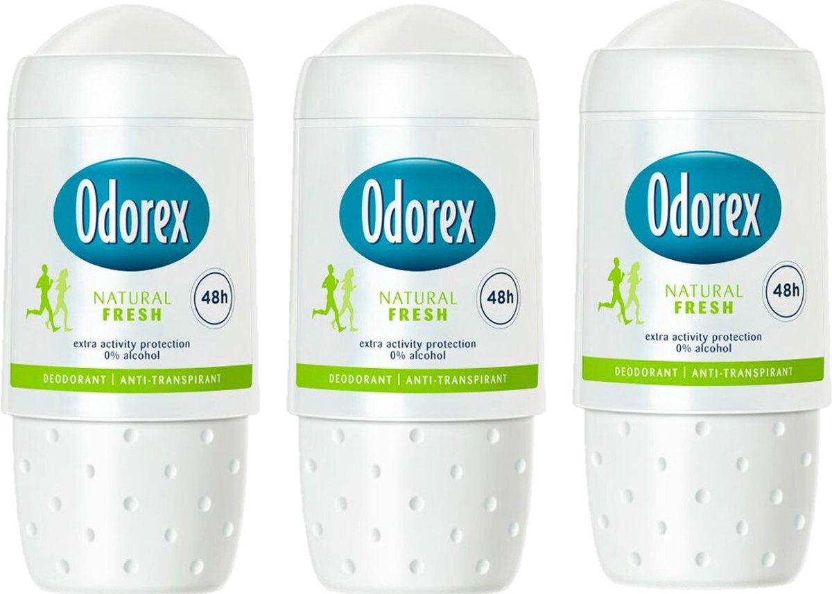 Goedkoopste Odorex Deo Roller - Natural Fresh - Voordeelverpakking 3 x 50 ml