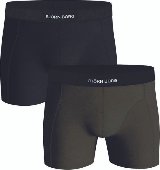 Bjorn Borg - Boxers 2 Pack Black/Green - Heren - Maat L - Body-fit