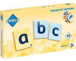 foto van Coblo Magneet Toppers Letters 60 stuks - Magnetische Letters - Magnetisch speelgoed - Educatief speelgoed - Cadeau kind - Speelgoed 3 jaar t/m 12 jaar