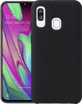 Siliconen telefoonhoesje geschikt voor Samsung Galaxy A40 Hoesje Zwart
