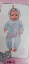 Poppen onesie eenhoorn, Poppenkleertjes, Poppen, Babypop,