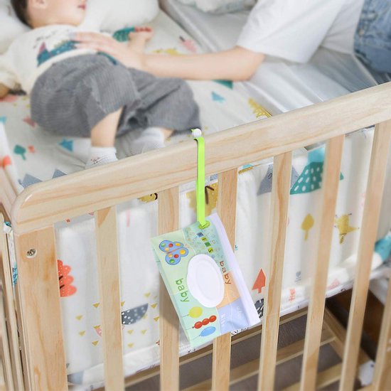 Billendoekjes houder - Vochtige tissuehouder -Natte doekjes houder - Dispenser 4 stuks nat doekje babydoekjes dispenser, navulbare draagbare natte doekhouder — afbeelding 2