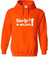 Biertje? Ik Willem Oranje Hoodie - koningsdag - nederland - bier - grappig - unisex - trui - sweater - capuchon