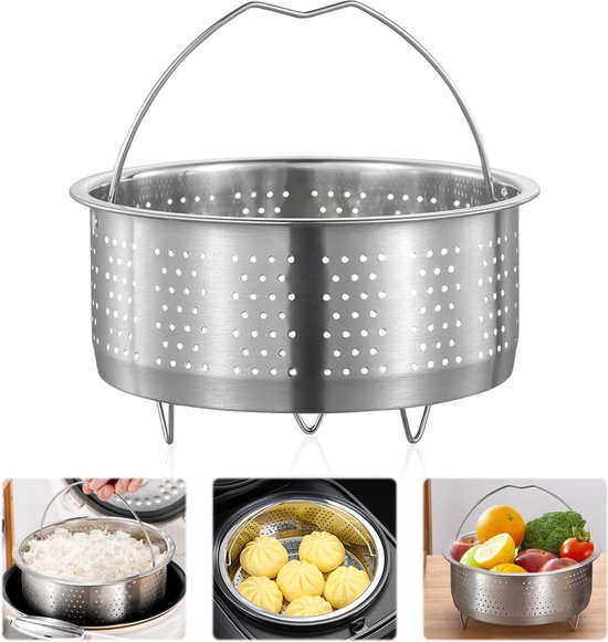 Foto: Stoominzet stoompan inzetstuk van roestvrij staal stoominzet voor kookpan roestvrij staal stoominzet voor pan knoedels dumpling groente steamer rond 17 5 cm