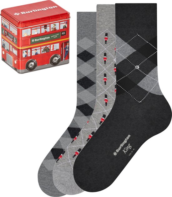 Burlington British Box cadeau geschenkset duurzaam biologisch katoen multipack sokken heren veelkleurig - Maat 40-46