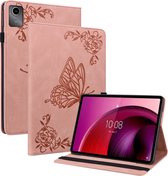 Bloemen & Vlinders Book Case - Geschikt voor Lenovo Tab M11 Hoesje - Pink