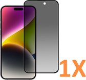 Screenprotector Glas - Privacy Tempered Glass Screen Protector Anti-Spy - 1x Geschikt voor: Apple iPhone 15 Pro Max