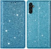 Coverup Glitter Book Case - Geschikt voor Samsung Galaxy A35 Hoesje - Lichtblauw