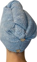 Microvezelstore.nl - Haar handdoek - Haarhanddoek microvezel - Hoofdhanddoek - Blauw - 25 x 65 CM