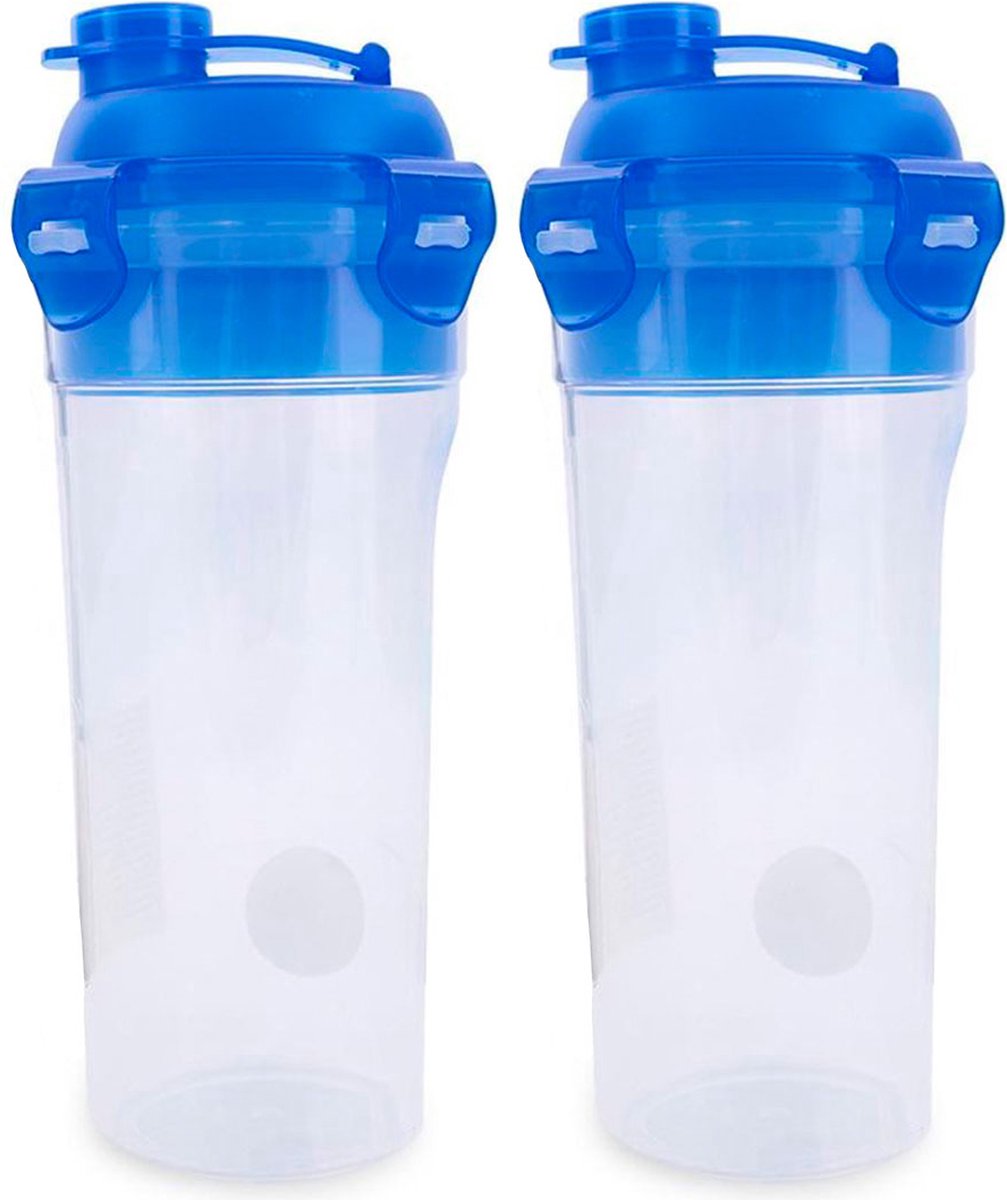 Goedkoopste Lock&Lock Shakebeker - Proteïne Shaker - Dressing Shaker - Smoothie beker to go - Met Deksel - Lekvrij - BPA vrij - 690 ml - Set 2 stuks - LocknLock
