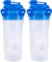 Lock&Lock Shakebeker - Proteïne Shaker - Dressing Shaker - Smoothie beker to go - Met Deksel - Lekvrij - BPA vrij - 690 ml - Set 2 stuks