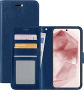Hoes Geschikt voor Samsung A55 Hoesje Book Case Hoes Flip Cover Wallet Bookcase - Donkerblauw