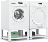 Bodo® - Wasmachine Verhoger - Dubbele Wasmachine Verhoger Met Legplank - Wasmachine opbouwmeubel - Wasmachine Sokkel - Universeel - Wit
