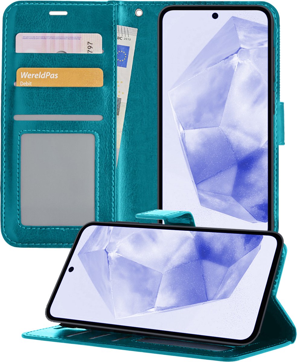 BTH Telefoonhoesje Bookcase - Geschikt voor Samsung Galaxy A35 - Turquoise
