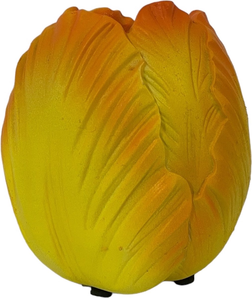 Daan-Kromhout Toulon Burning Flame Geel Oranje vaas, tulpenvaas 9x9x10 cm nr 1.