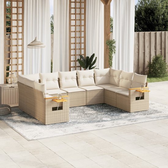 vidaXL-9-delige-Loungeset-met-kussens-poly-rattan-beige