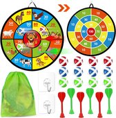 Dartbord voor kinderen, 72 cm, outdoor werpspel voor kinderen, dubbelzijdig dartbord, kinderbordspel, speelgoed, Montessori-speelgoed, wilde dieren, themadartbord voor jongens en meisjes,
