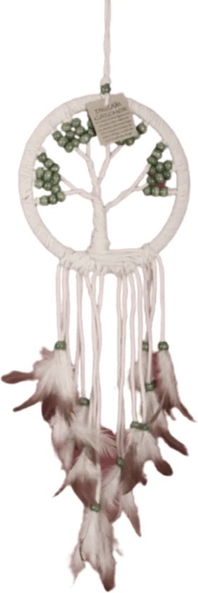 Dromenvanger Tree of life 17 cm groene kralen