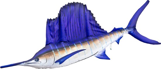 Eurocatch Sailfish Kussen Groot - Knuffel - Zeilvis - Sierkussen - 118cm