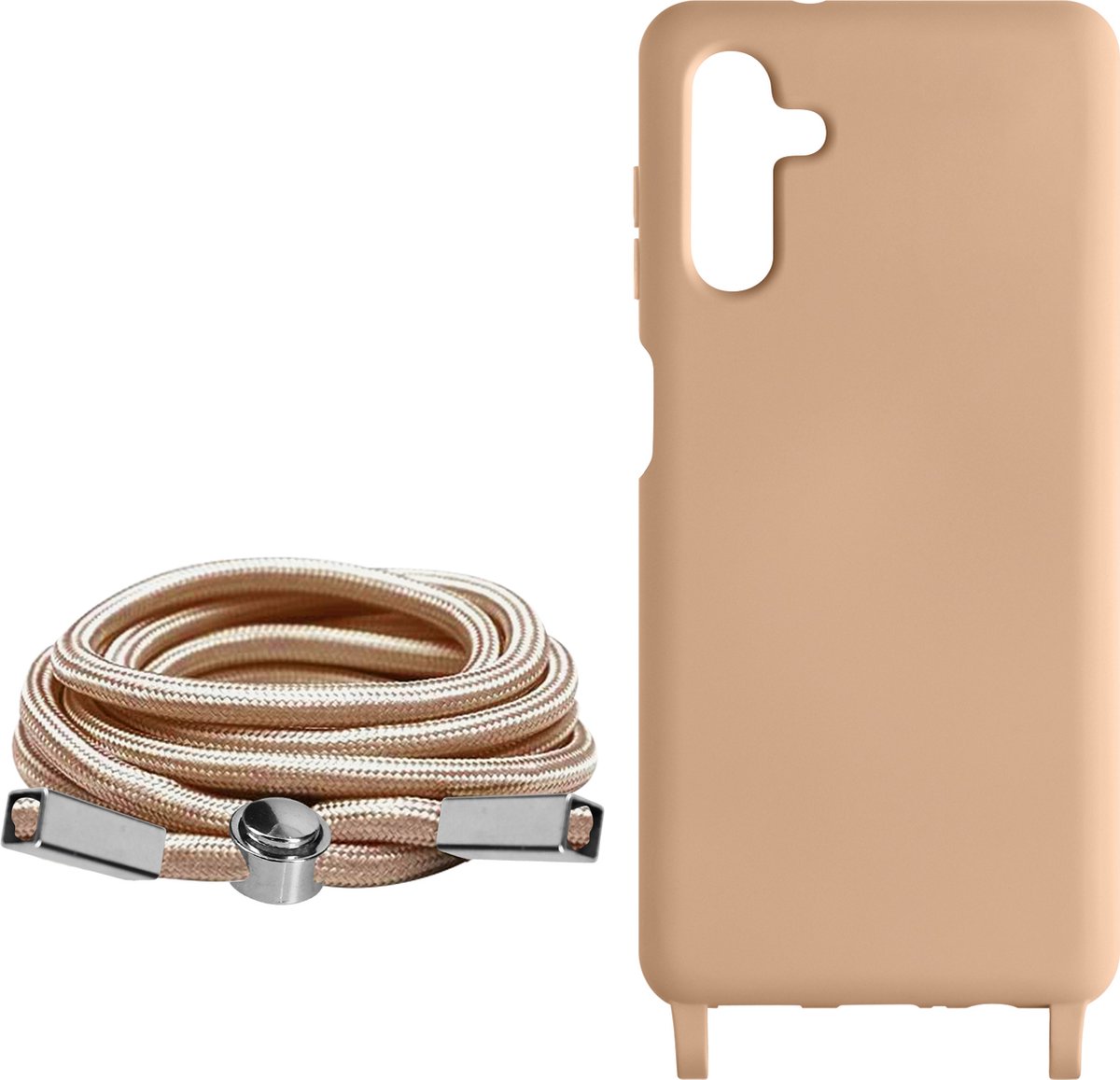Koordhoes Geschikt voor Samsung Galaxy A14 5G/4G Semi-rigide Nekkoord 80cm Lichtroze