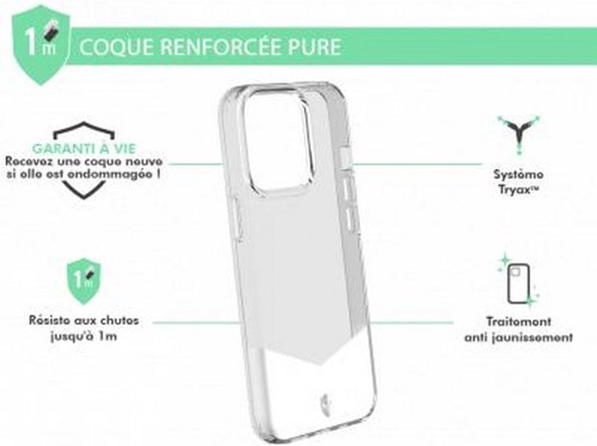 Force Case, Versterkte hoes Geschikt voor Apple iPhone 13 Pro PURE, Transparant