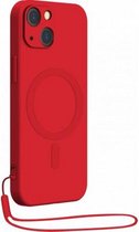 Bigben Connected, Geschikt voor Apple iPhone 14-hoesje MagSafe-compatibel siliconen, Rood