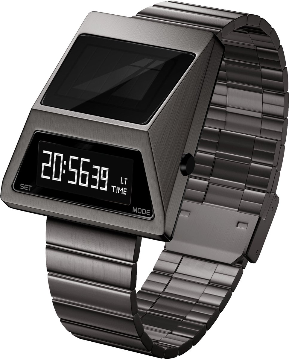 SEKETO SolarTank - Horloge 40mm Grey Staal OLED