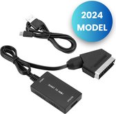 Adaptateur SCART vers HDMI - Convertisseur - Câble SCART et Câble HDMI - Adaptateur vidéo - Convertisseur SCART vers HDMI - Plug & Play - Full HD 1080P