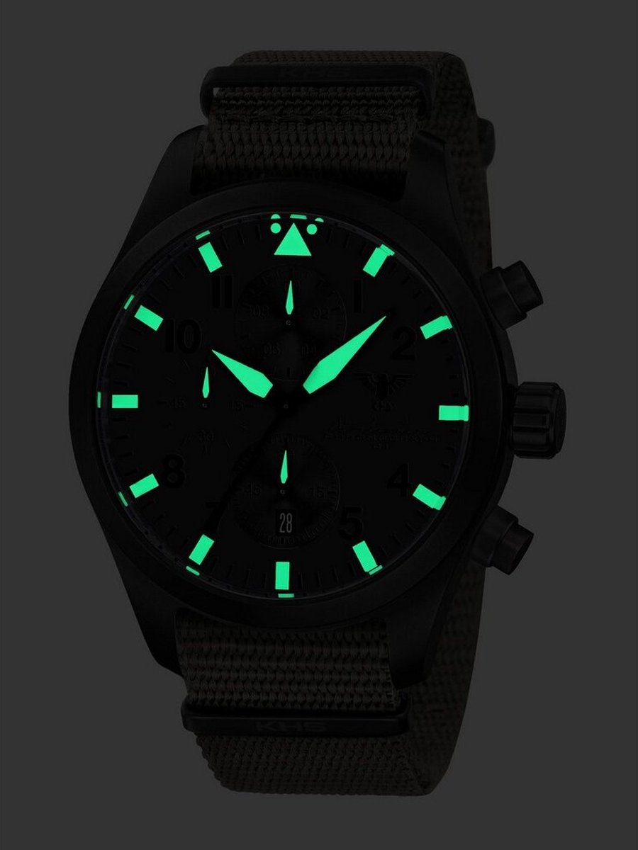 KHS - KHS.AIRBSCXT.NSGO - Polshorloge - Chronograaf - Airleader Black Steel XTAC - Heren