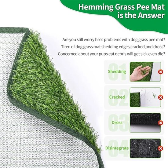 Pawhut Litière gazon synthétique pour chien vert 63 x 51 x 6 cm (D07-006) au mei
