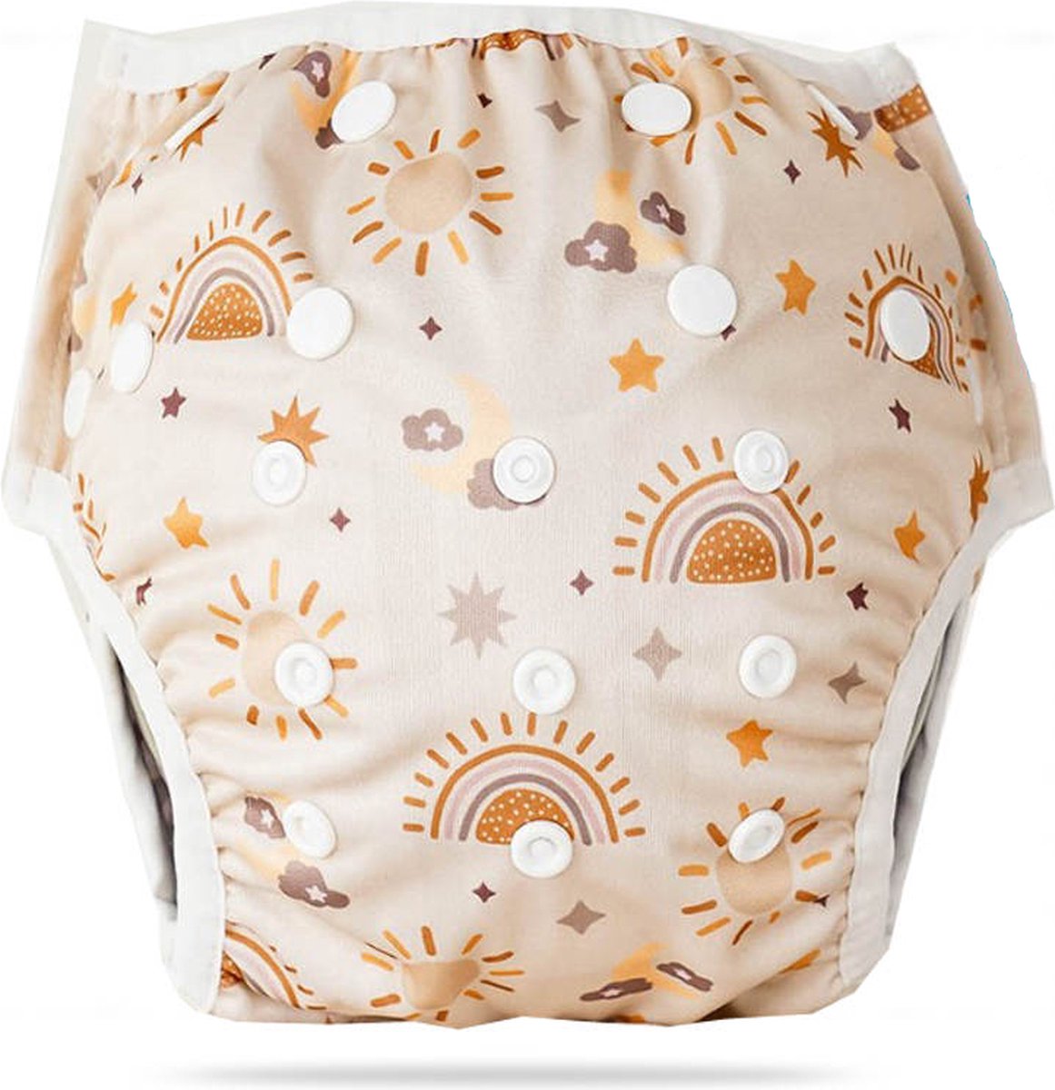 Goedkoopste BonBini's®- zwemluier - Sunshine taupe - wasbare luier - Anti Doorlekken Comfort voor zwemmen en vakantie - herbruikbare luier