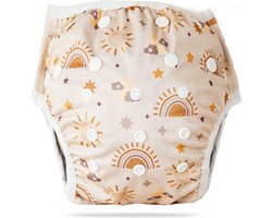 BonBini's® Wasbare Zwemluier Baby - Herbruikbaar - zwembroekje - Anti Doorlek - Sunshine Taupe