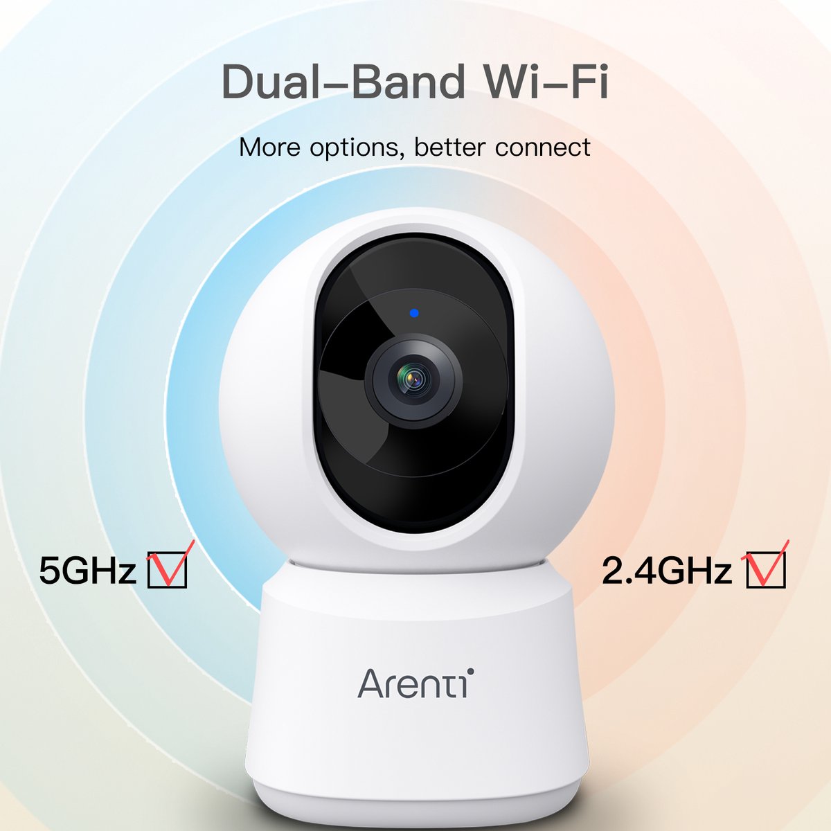 Afbeelding 3 van Arenti - Wifi Babyfoon - 4MP Camera voor binnen - Model 2024 - Ultra HD Resolutie – Dual Band Wifi - Privacyfunctie - Nachtzicht