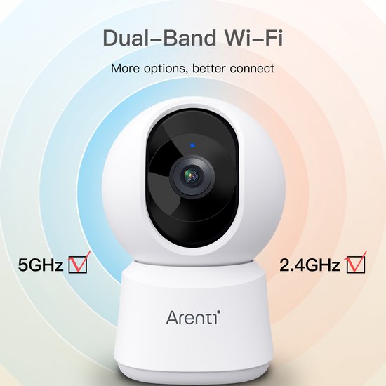 Arenti - Wifi Babyfoon - 4MP Camera voor binnen - Ultra HD Resolutie – Dual Band Wifi - Privacyfunctie - Nachtzicht - Bébé