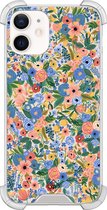 Casimoda® hoesje - Geschikt voor iPhone 12 Mini - Blue Gardens - Shockproof case - Extra sterk - TPU/polycarbonaat - Blauw, Transparant