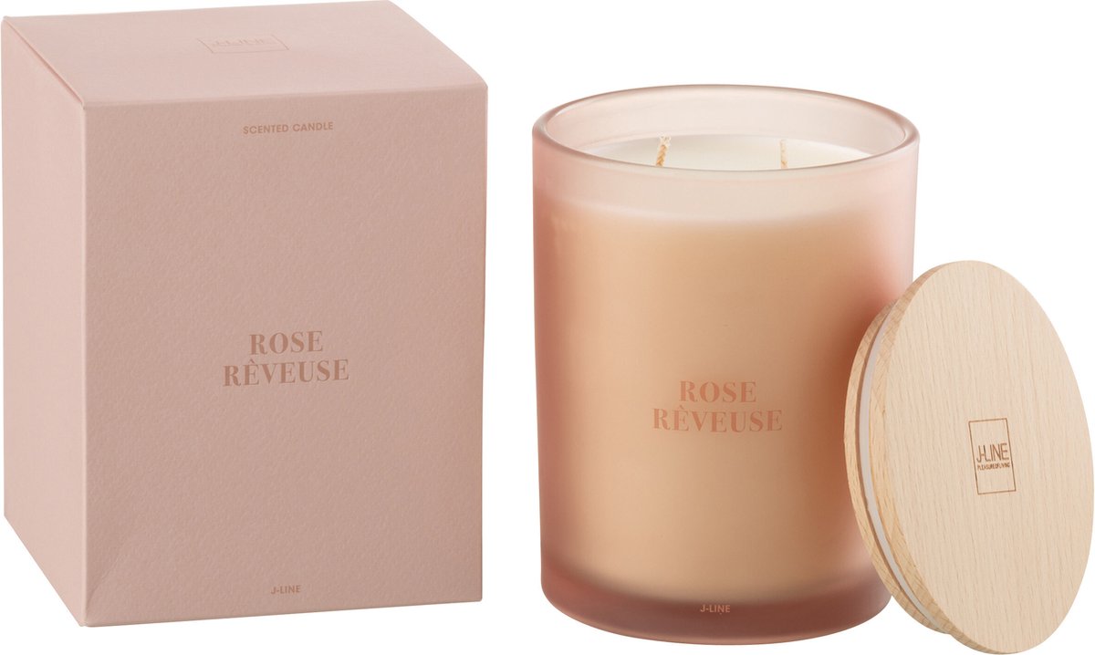 J-Line geurkaars Accords Essentiels - Rose Rêveuse - roze - 52U