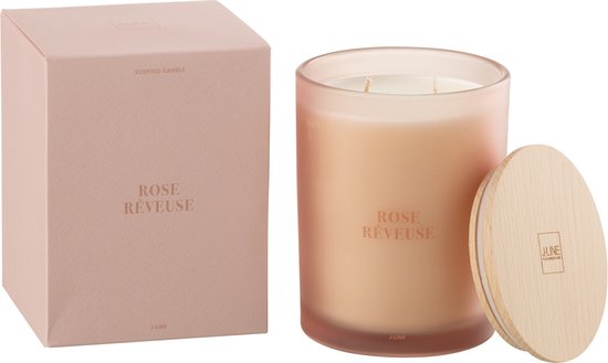 J-Line geurkaars Accords Essentiels - Rose Rêveuse - roze