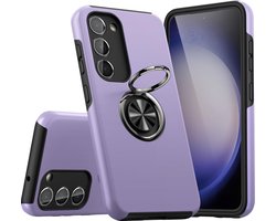 Telefoonhoesje Met Vingerring & Magneet voor Telefoohouders - Hoesje Geschikt voor: Samsung Galaxy S22 - Anti-drop harde cover - Paars