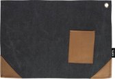 Canvas Placemats Zwart Met Bestekvak - 45 x 32 cm - 4 Stuks