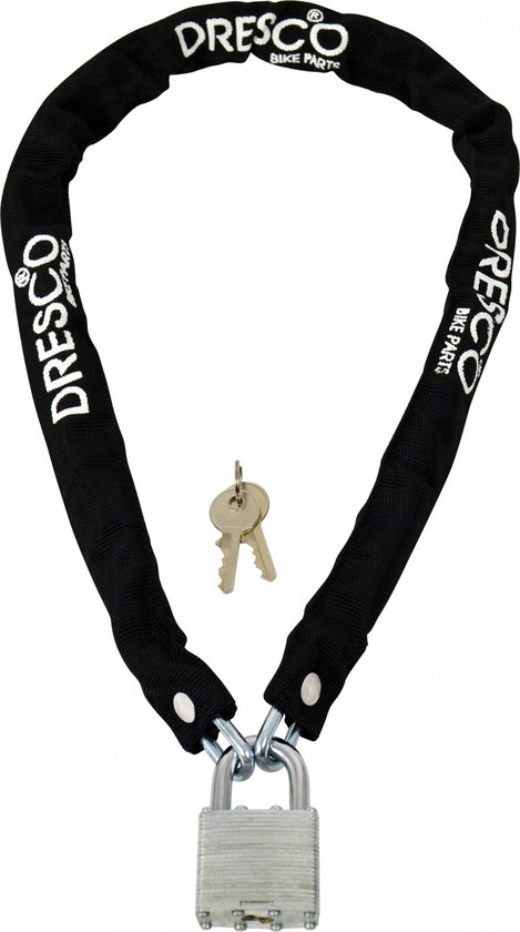 Serrure à chaîne Dresco 90cm - Ronde 5mm - Noir