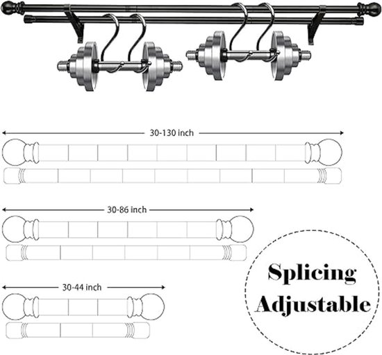 gordijnroede kledingstang, douchegordijnstang, extra lang